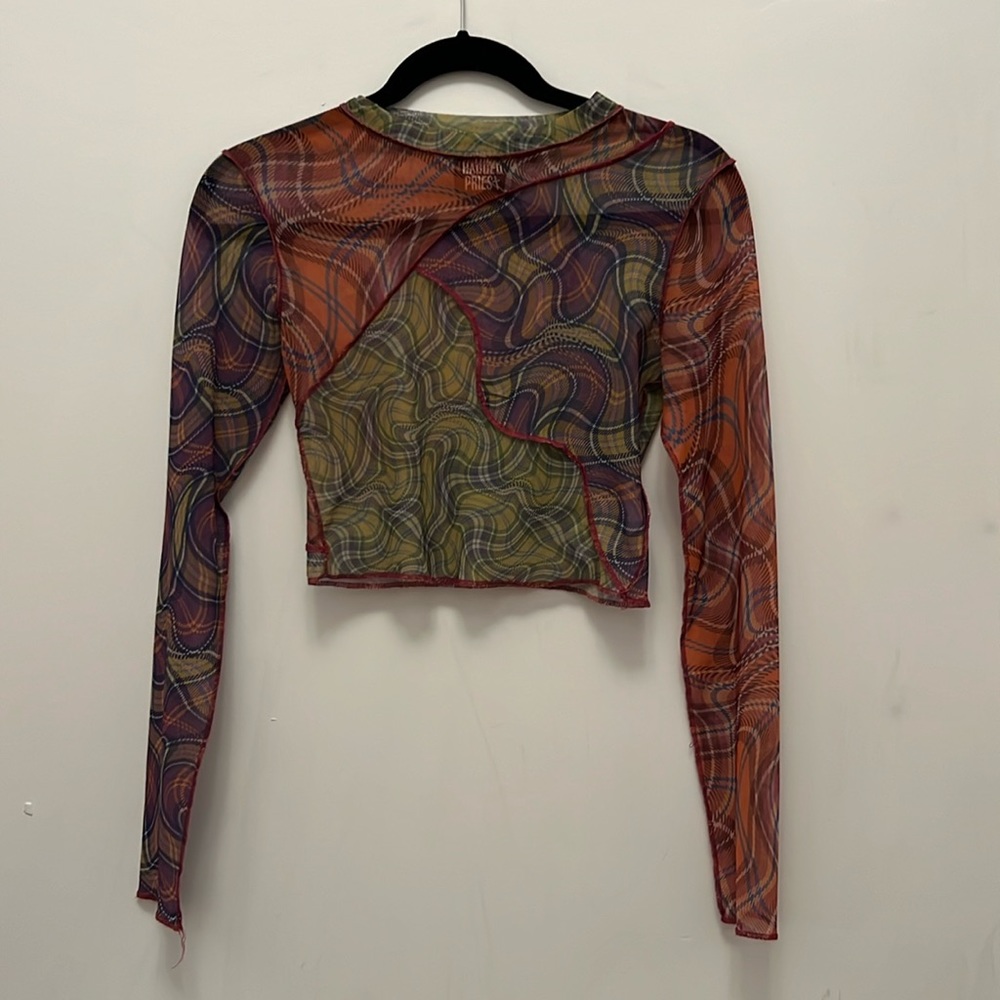 The Ragged Priest - Psychedelic Long Sleeve Transparent Crop Top